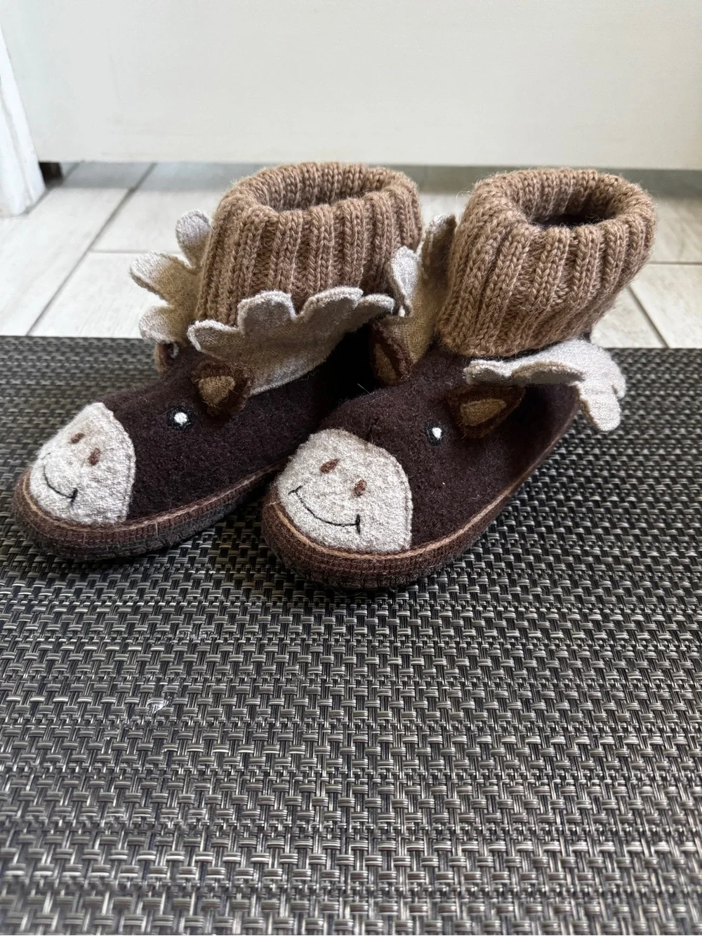 Garnet Hill Toddler Sz 11 Boiled Wool Slipper by Haflinger Moose